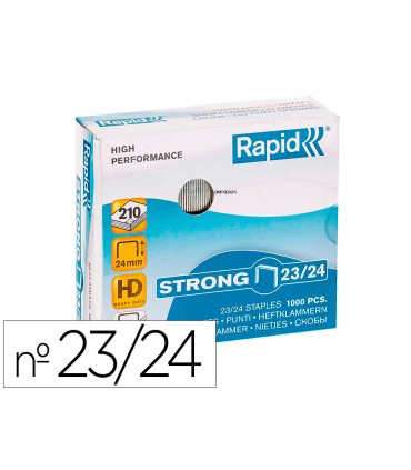 Grapas rapid strong nº 23 24 galvanizadas caja de 1000 unidades